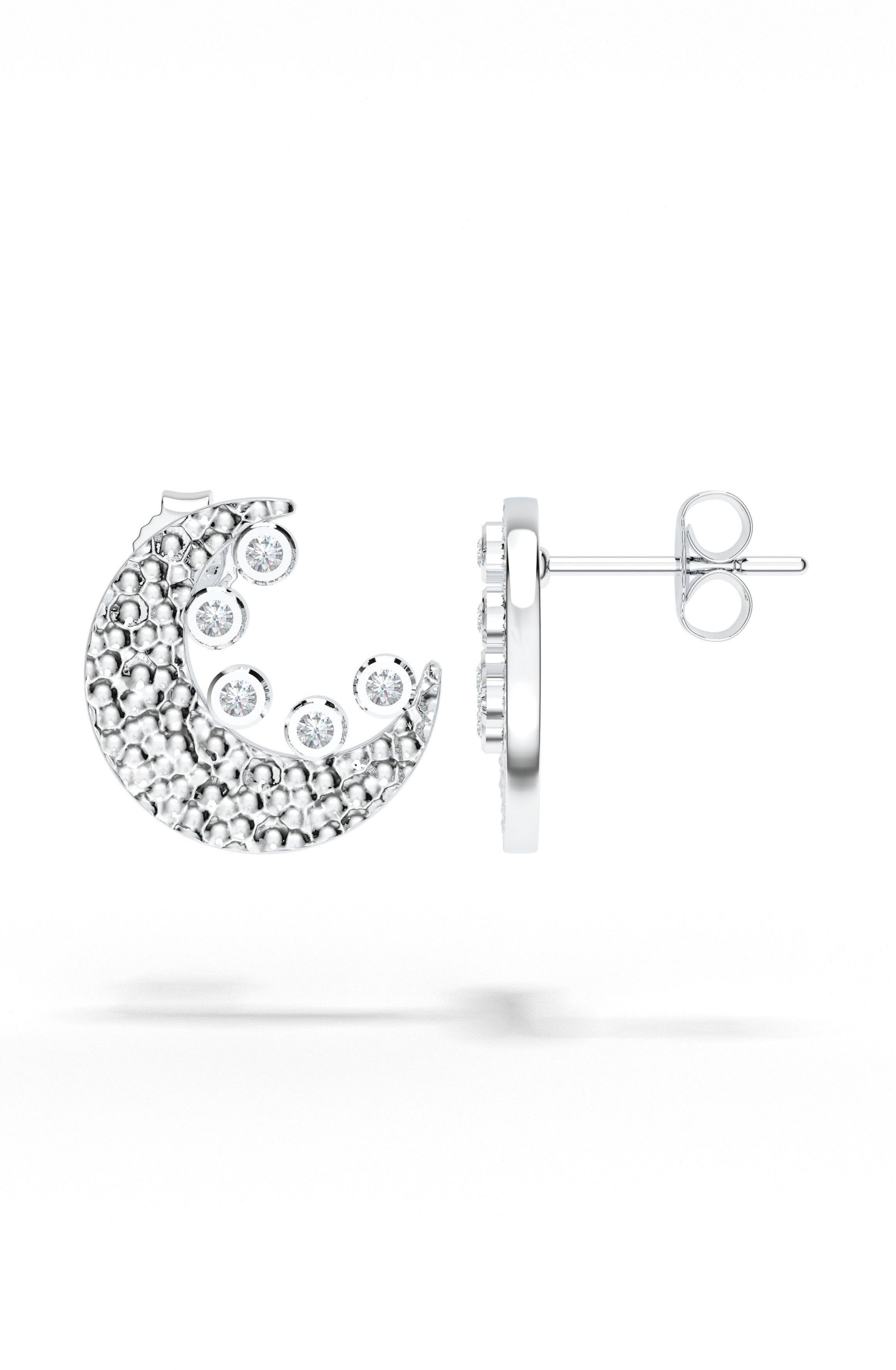Crecent Moon Reflective Earrings