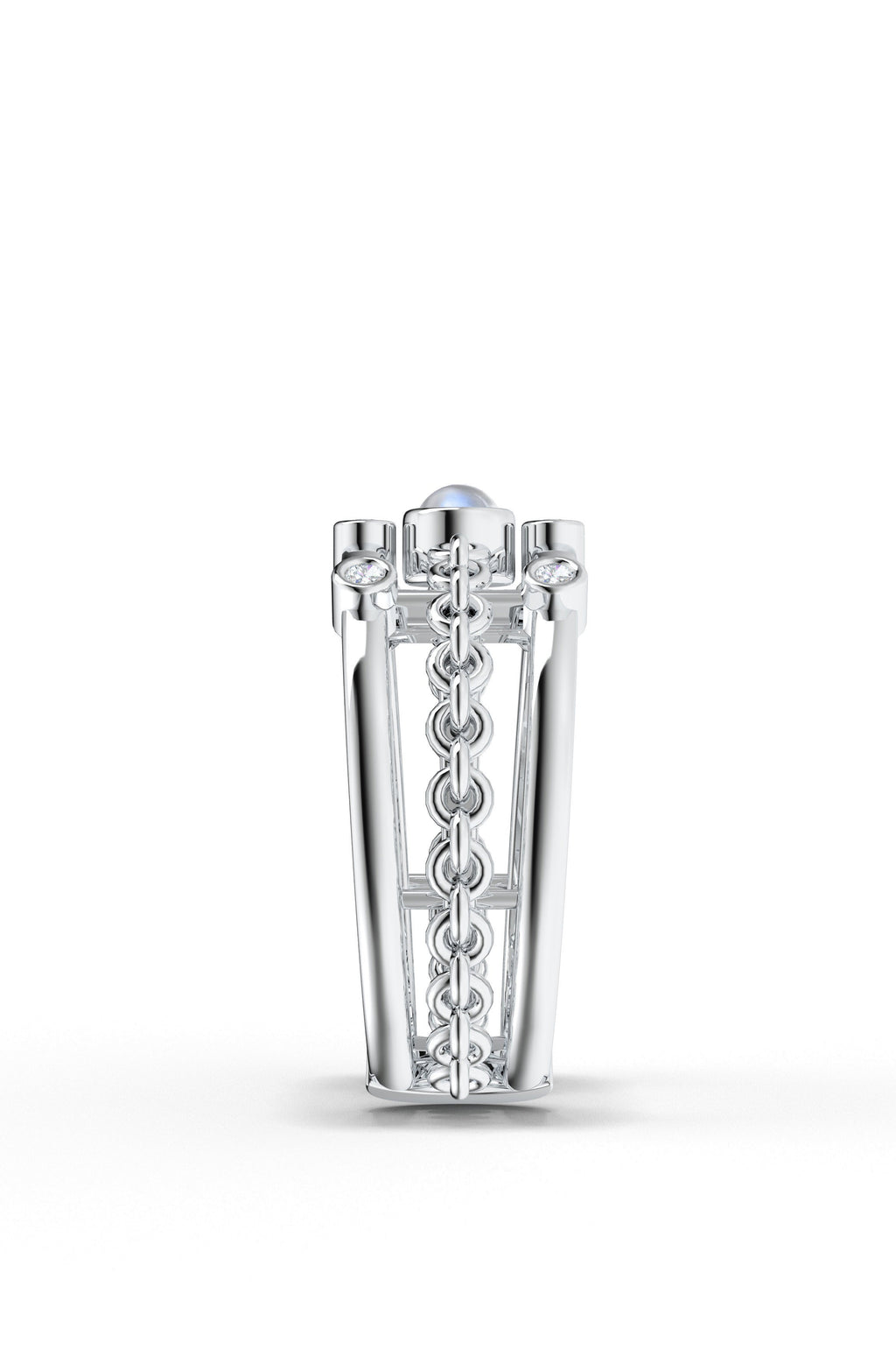 Bare Moonstone Open Ring