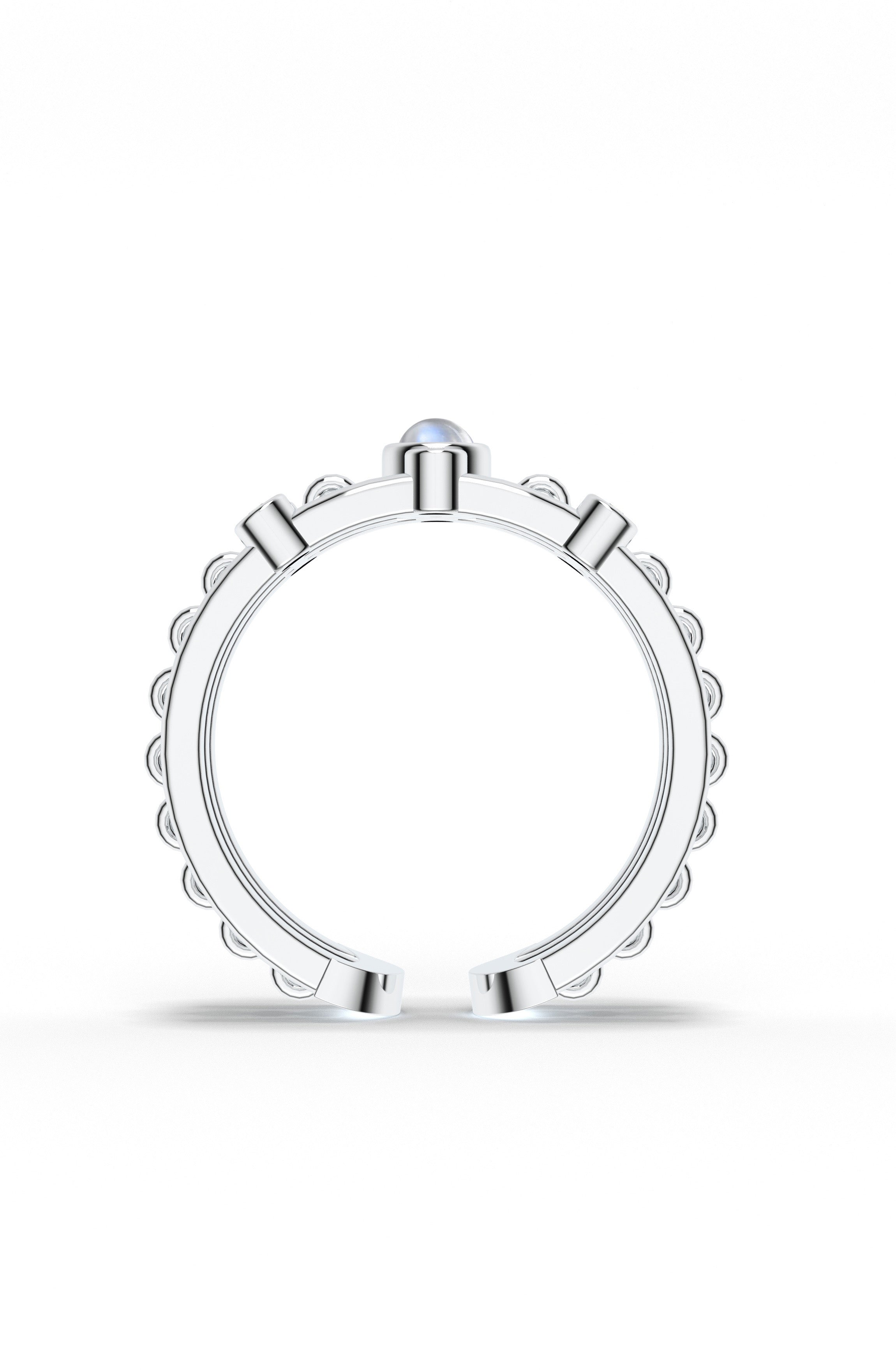 Bare Moonstone Open Ring