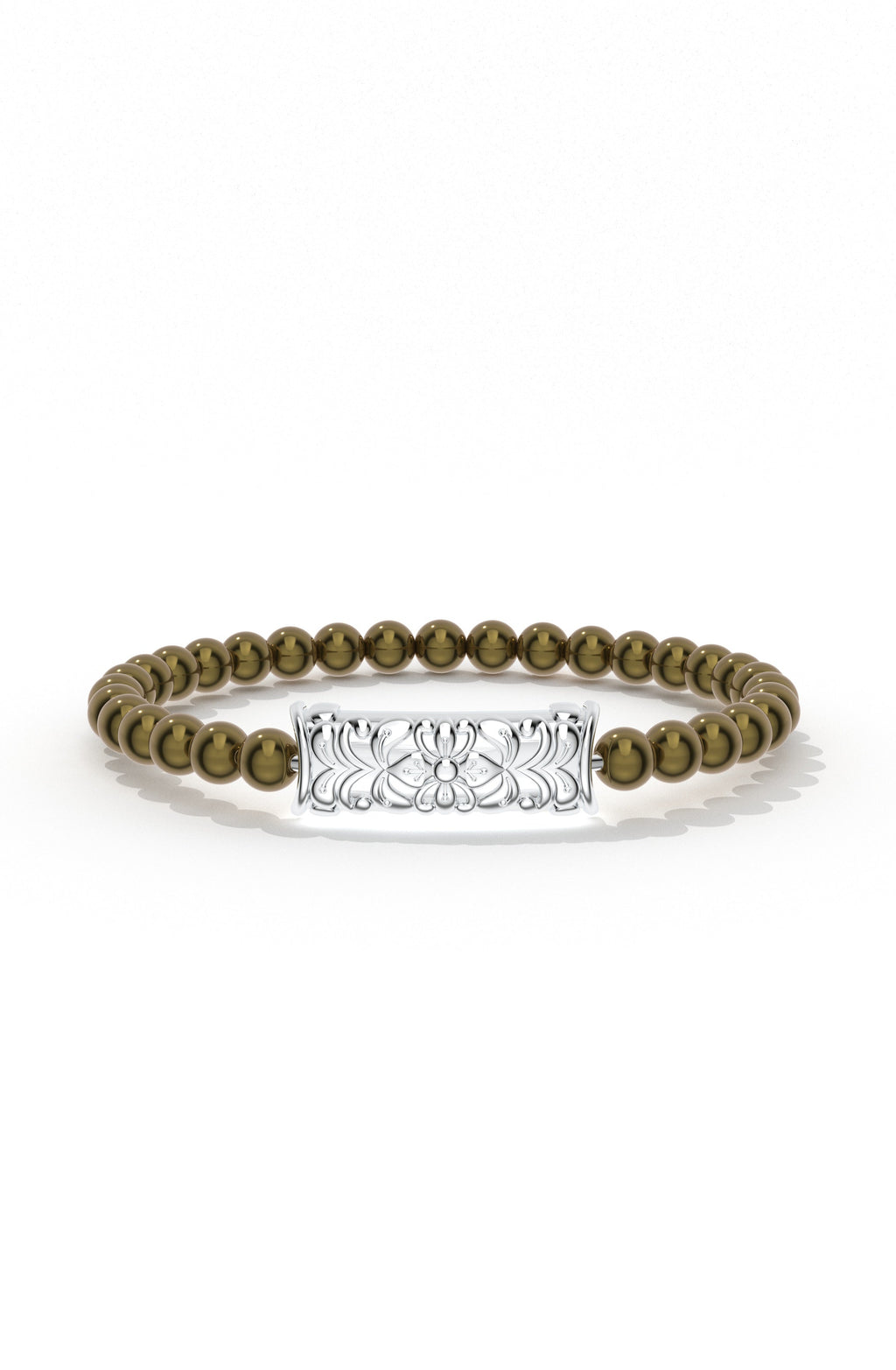 Pyrite Beaded Silver Bracelet Oxidized 925 Sterling Silver Bracelet For Men