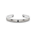 Black Onyx Engraved Cuff Bangle Oxidized Finish 925 Sterling Silver Bracelet For Men