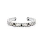Black Onyx Engraved Cuff Bangle Oxidized Finish 925 Sterling Silver Bracelet For Men