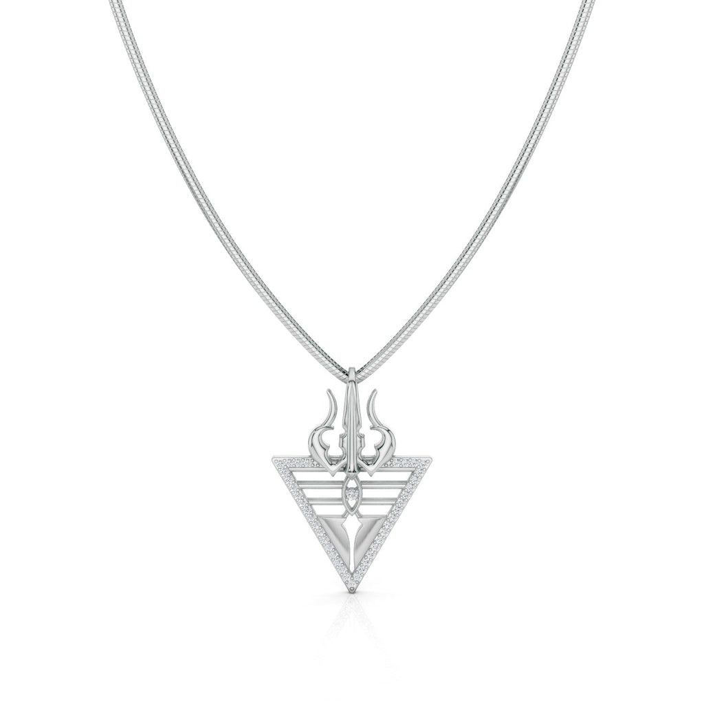 Lord Shiva-Inspired Pendant Oxidized 925 Silver Pendant with Moissanite For Men