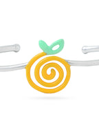 Orange Swirl 925 Sterling Silver Cuff Bangle