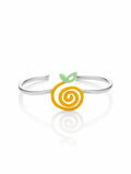 Orange Swirl 925 Sterling Silver Cuff Bangle