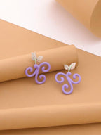 Lavender Dream Swirl Earrings in 925 Sterling Silver