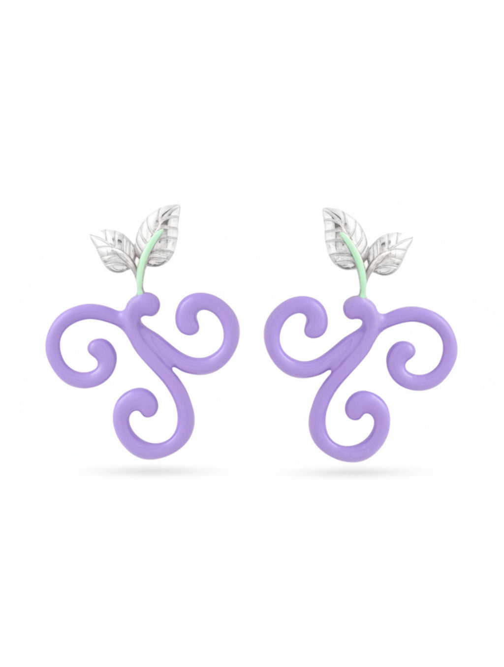Lavender Dream Swirl Earrings in 925 Sterling Silver