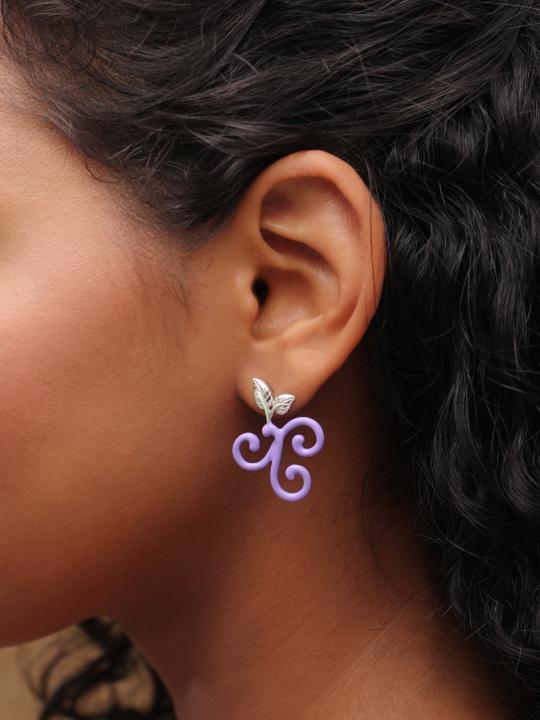Lavender Dream Swirl Earrings in 925 Sterling Silver