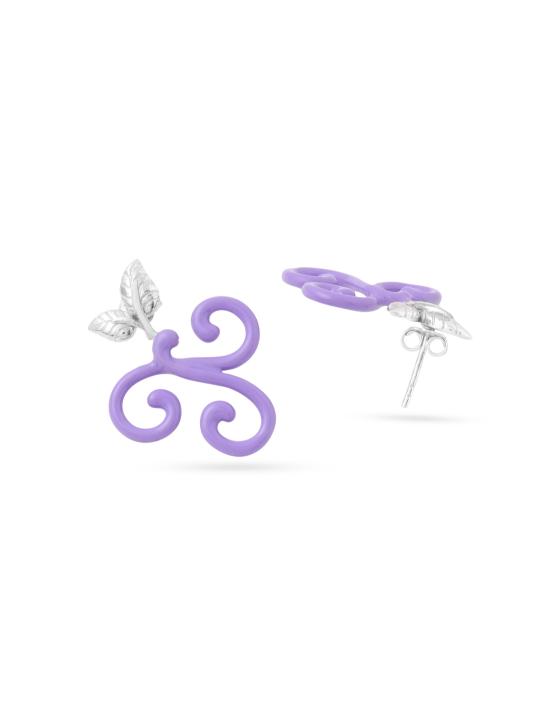 Lavender Dream Swirl Earrings in 925 Sterling Silver