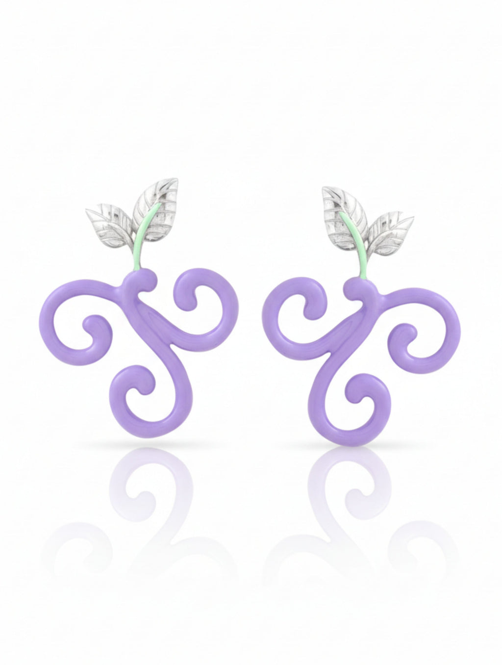 Lavender Dream Swirl Earrings in 925 Sterling Silver