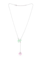 Pastel Floral Necklace in 925 Sterling Silver with Enamel and Pearls
