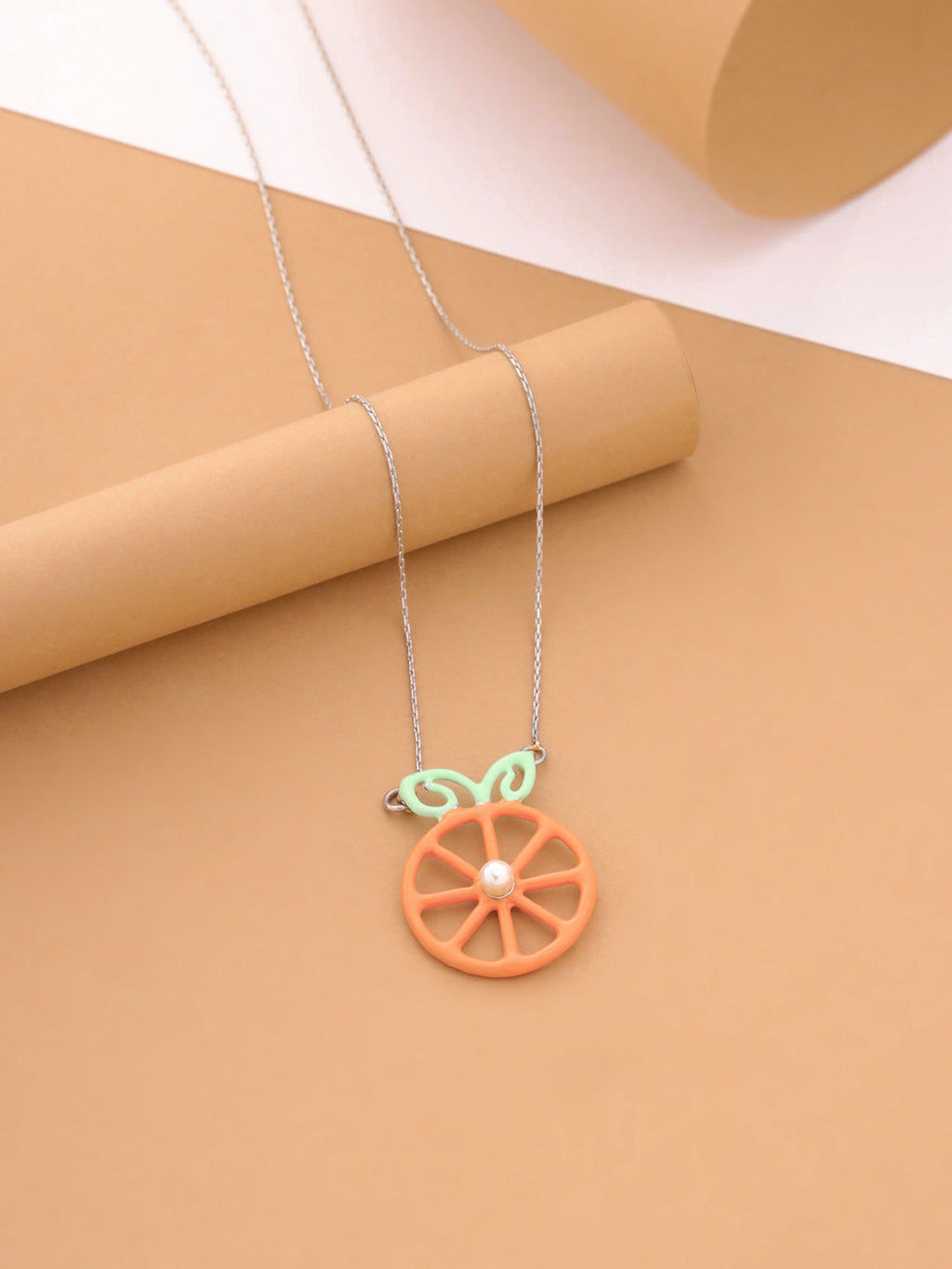 Juicy Citrus Slice Pendant in Sterling Silver