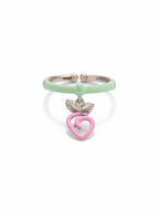 Pastel Peach Perfection: 925 Sterling Silver Adjustable Ring