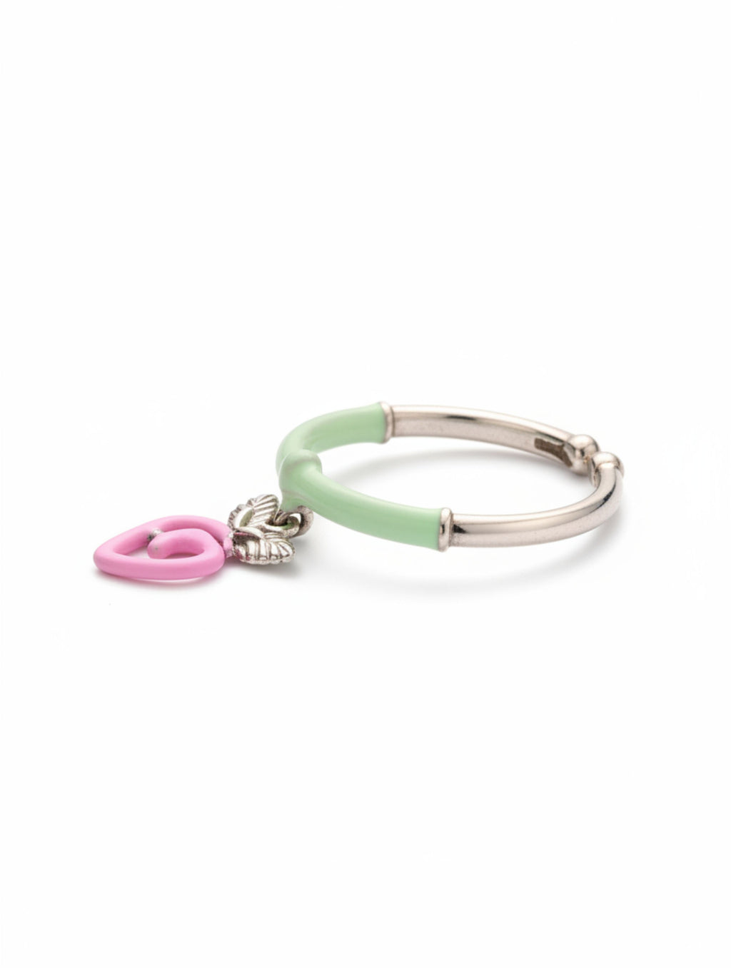 Pastel Peach Perfection: 925 Sterling Silver Adjustable Ring