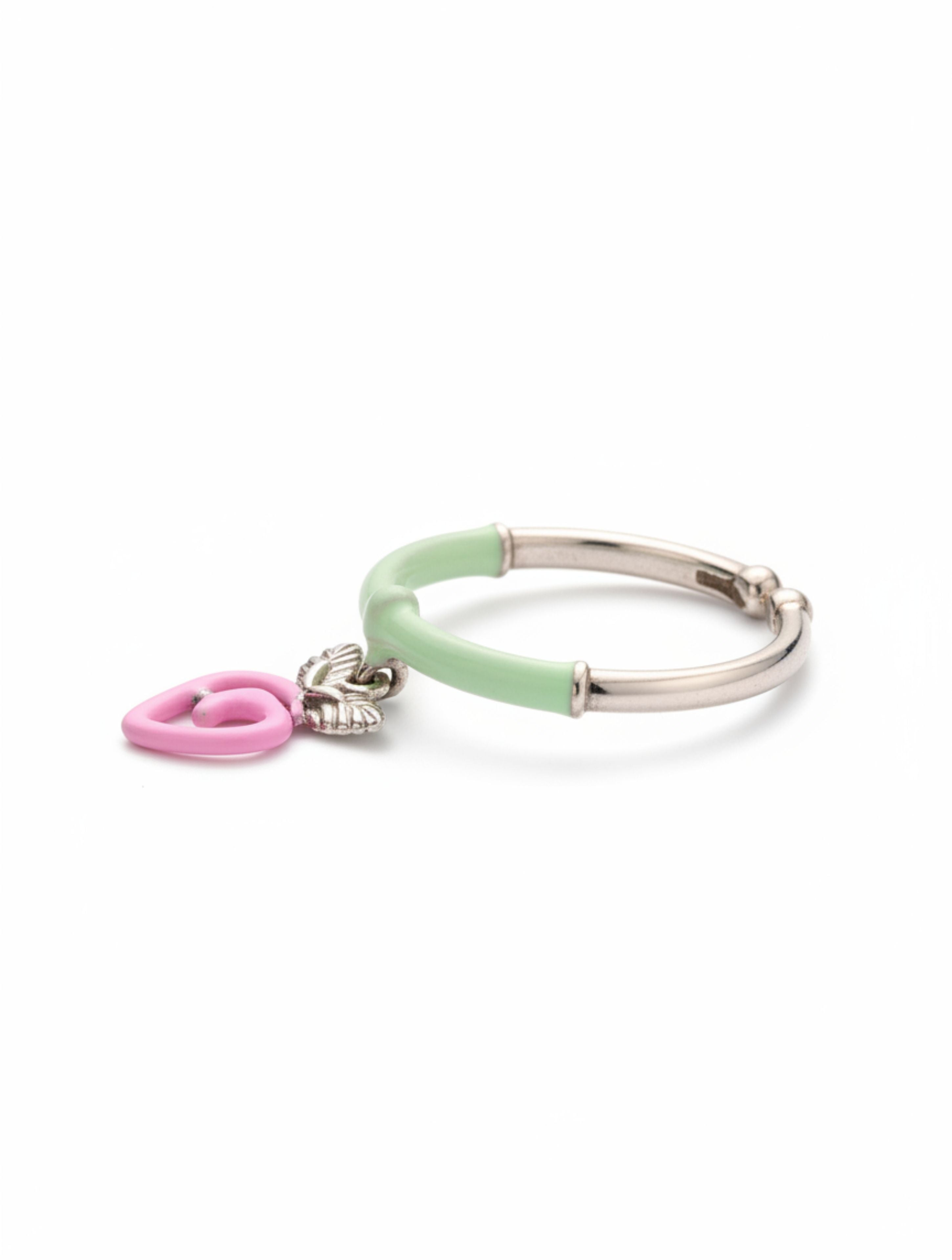 Pastel Peach Perfection: 925 Sterling Silver Adjustable Ring