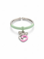 Pastel Peach Perfection: 925 Sterling Silver Adjustable Ring