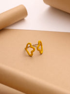 Yellow Enamel "Wavy Butterfly" Adjustable Ring in 925 Sterling Silver