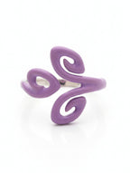 Whimsical Lavender Swirl Adjustable Ring in 925 Sterling Silver