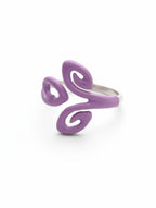 Whimsical Lavender Swirl Adjustable Ring in 925 Sterling Silver