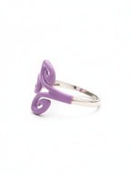 Whimsical Lavender Swirl Adjustable Ring in 925 Sterling Silver