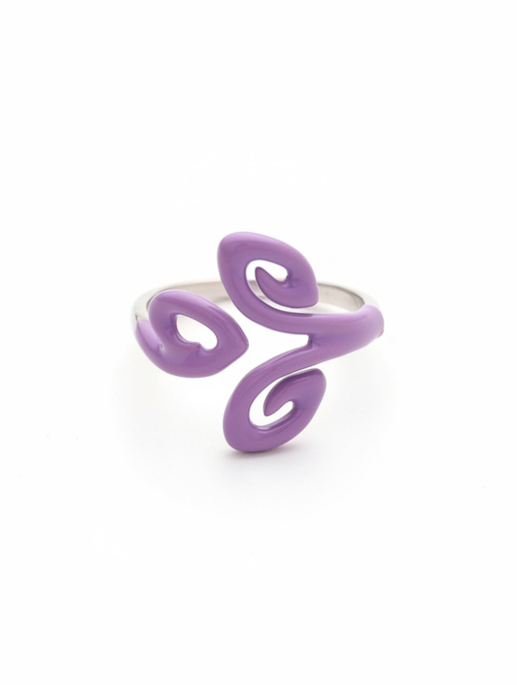 Whimsical Lavender Swirl Adjustable Ring in 925 Sterling Silver