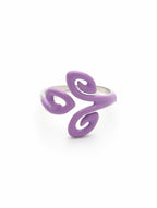 Whimsical Lavender Swirl Adjustable Ring in 925 Sterling Silver