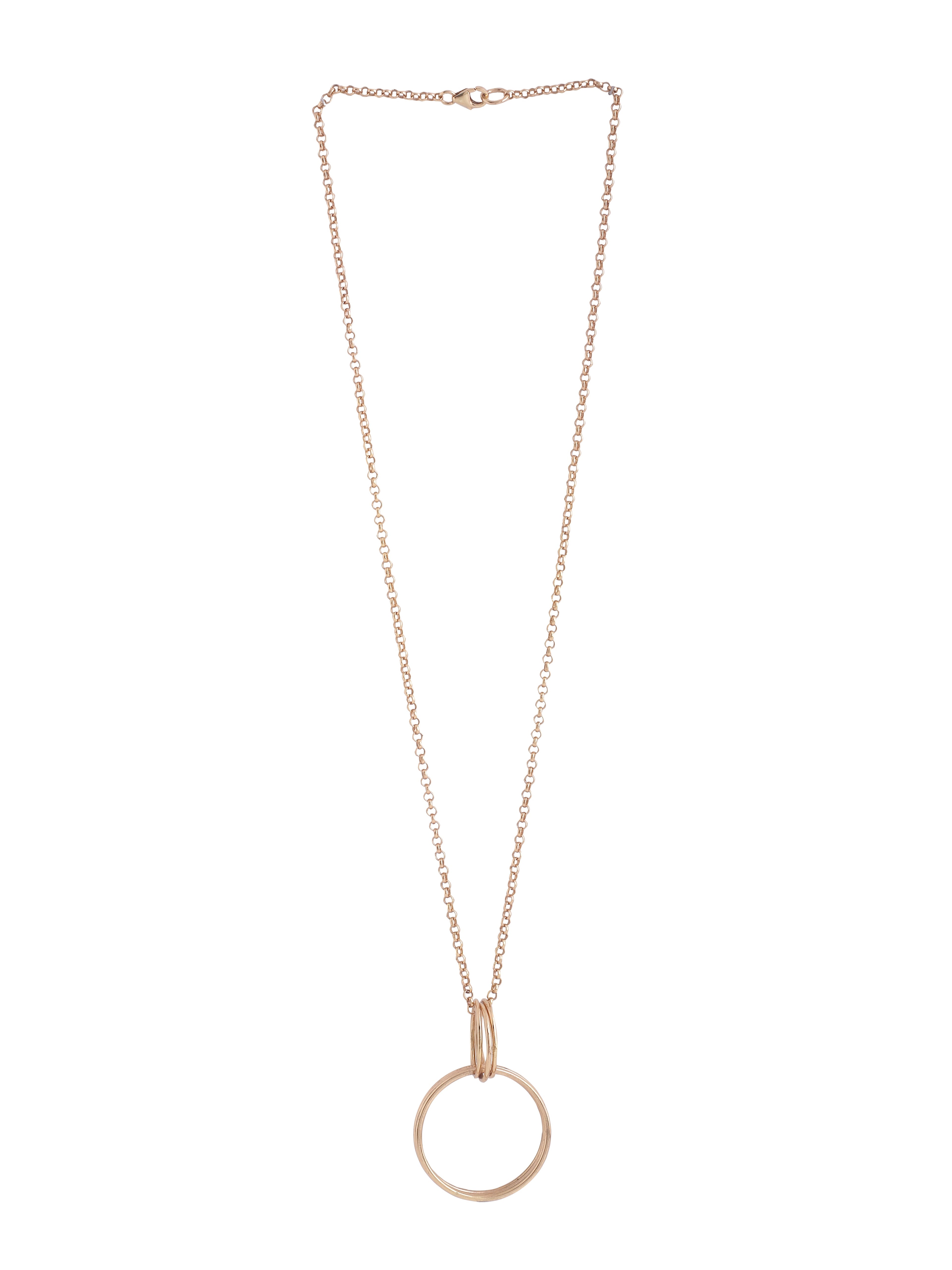 Rose Gold Plating Intertwined Circles Elysian 925 Sterling Silver Pendant For Women