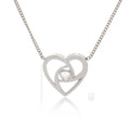 Rhodium Plating Heart in Jali Design Elysian 925 Sterling Silver Pendant For Women
