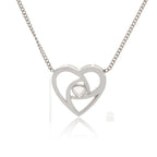 Rhodium Plating Heart in Jali Design Elysian 925 Sterling Silver Pendant For Women