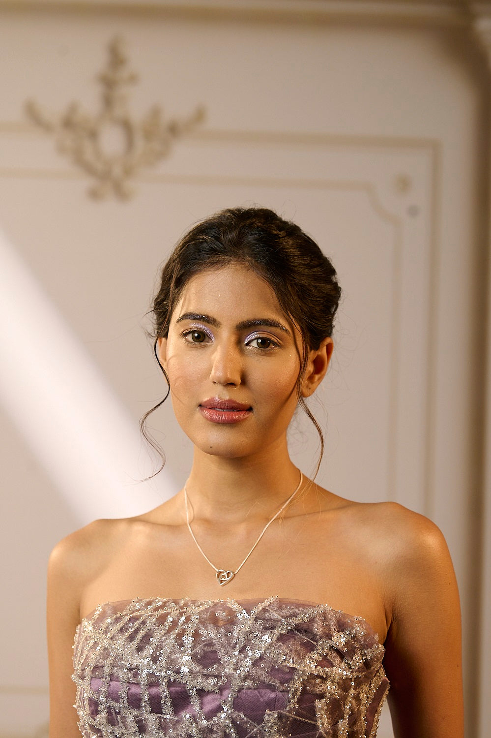 Rhodium Plating Heart in Jali Design Elysian 925 Sterling Silver Pendant For Women