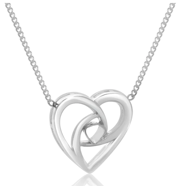 Rhodium Plating Heart in Jali Design Elysian 925 Sterling Silver Pendant For Women