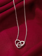 Rhodium Plating Heart in Jali Design Elysian 925 Sterling Silver Pendant For Women