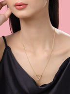 Gold Plated Geometric Triangles Elysian 925 Sterling Silver Pendant For Women