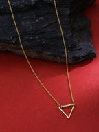 Gold Plated Geometric Triangles Elysian 925 Sterling Silver Pendant For Women