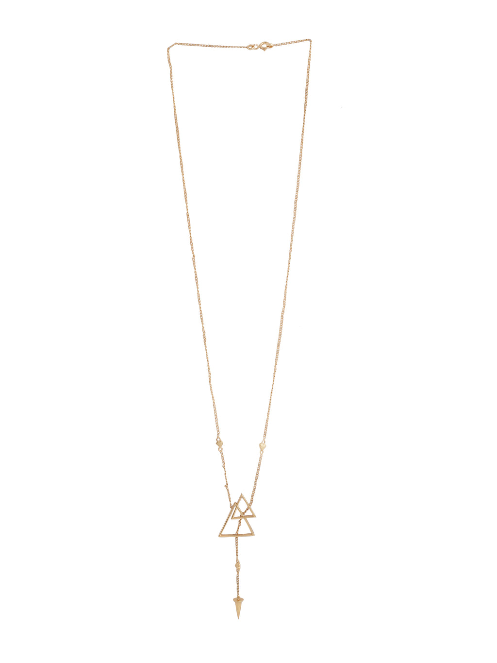 Gold Plated Triangles and Cone Shape Elysian 925 Sterling Silver Pendant For Women
