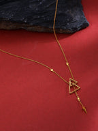 Gold Plated Triangles and Cone Shape Elysian 925 Sterling Silver Pendant For Women