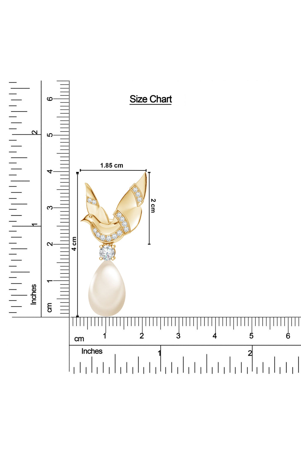 Gold Grace Dove Pearl Sterling Silver Earrings