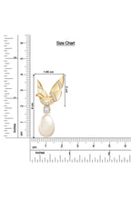 Gold Grace Dove Pearl Sterling Silver Earrings