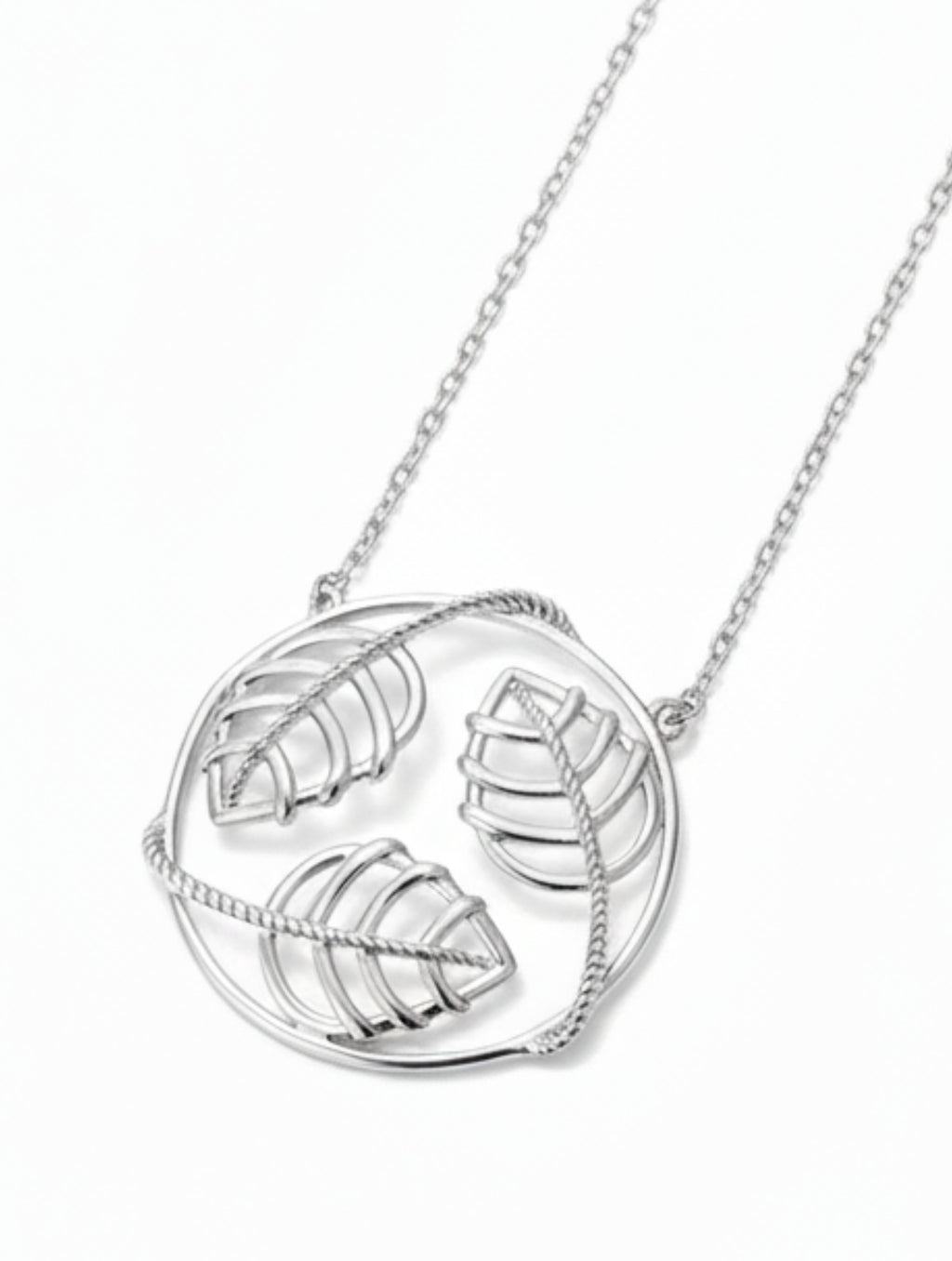 Lumina Rhodium Plated Jali 925 Sterling Silver Pendant For Women