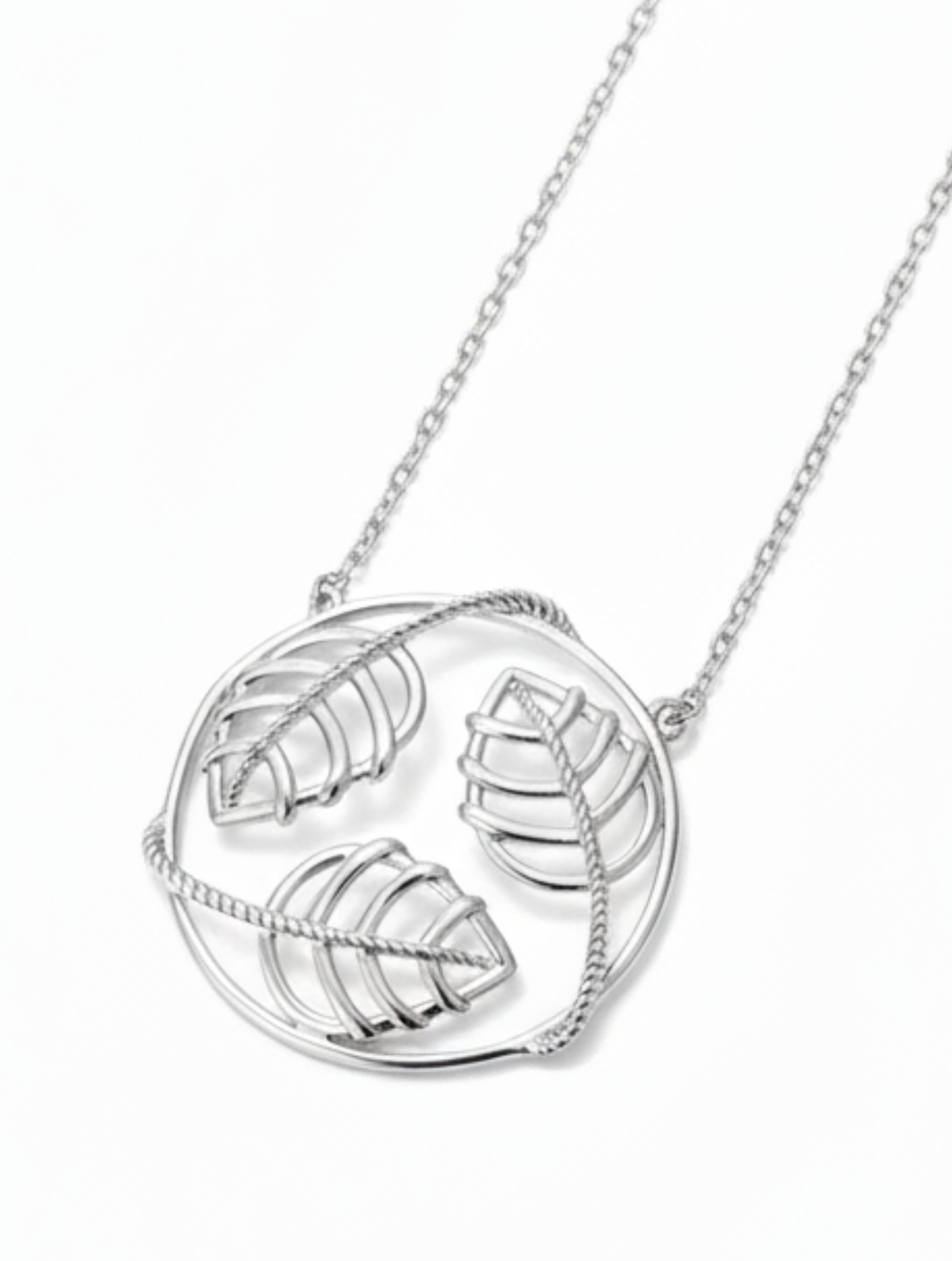 Lumina Rhodium Plated Jali 925 Sterling Silver Pendant For Women