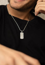 Modern Geometric Silver Pendant For Men