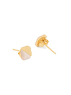 Syra Lucky Clover 24k Gold Mother of Pearl Stud Earrings For Women