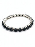 Rhodium Oval Blackstar Pietra 925 Sterling Silver Bracelet For Women