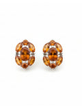 Natural Citrine Cluster Studs in 925 Sterling Silver