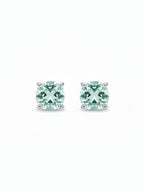 Classic Cushion-Cut Natural Aquamarine Studs in Sterling Silver