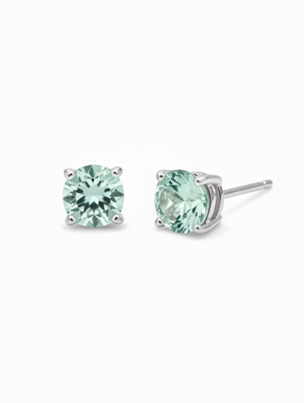 Classic Cushion-Cut Natural Aquamarine Studs in Sterling Silver