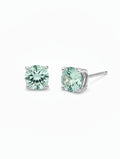 Classic Cushion-Cut Natural Aquamarine Studs in Sterling Silver