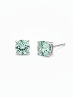 Classic Cushion-Cut Natural Aquamarine Studs in Sterling Silver