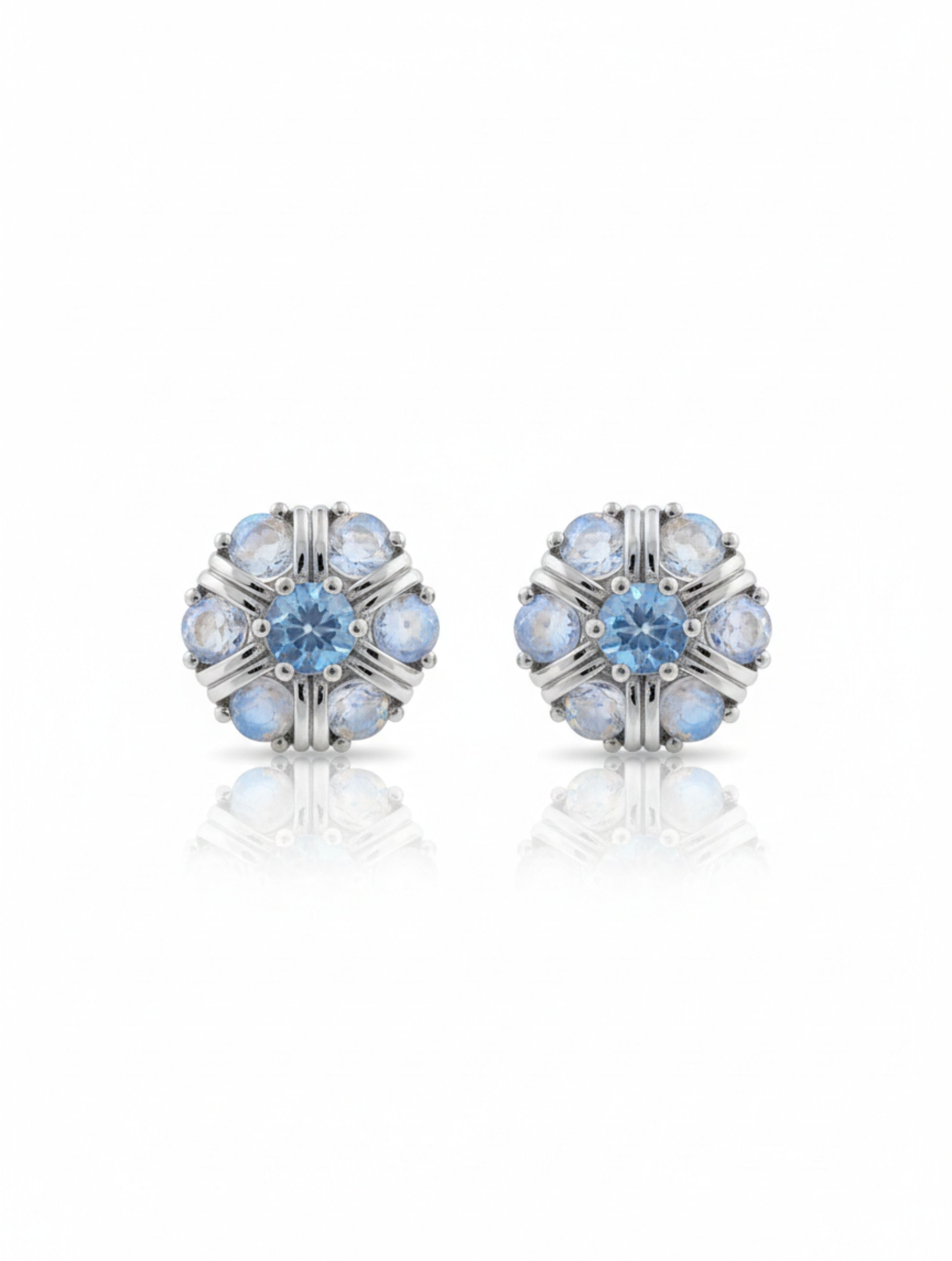 Pietra Moonstone Studs Earrings 925 Sterling Silver  For Women
