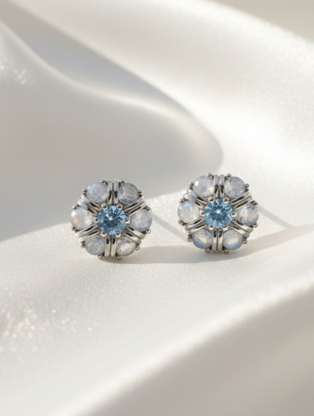 Pietra Moonstone Studs Earrings 925 Sterling Silver  For Women